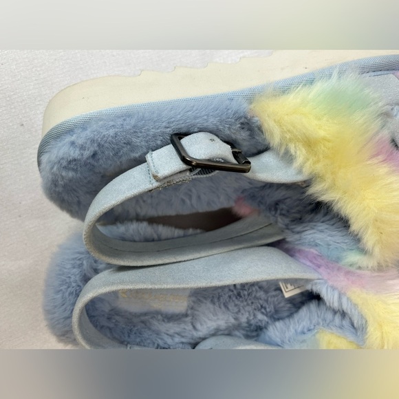 Kookaburra By UGG Colorful Faux Fur Platform Sandals Slippers Size 9 - Picture 10 of 12